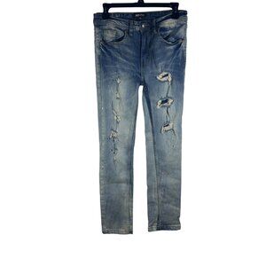 Encrypted Distressed Denim Jeans Boy's Size 18‎ Blue Slim Fit